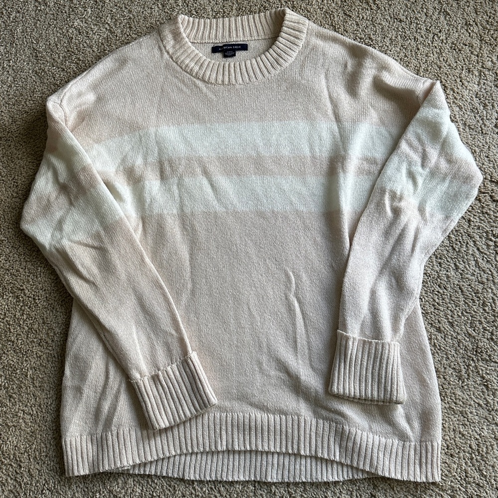 Women’s American Eagle Pink & Cream Sweater